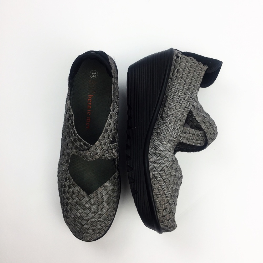Bernie Mev Drake Woven Wedge Slip-on in Pewter